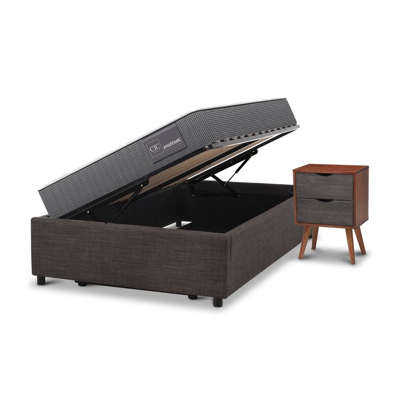 CIC Cama Europea Box Anatomic 1.5 Plazas Niger