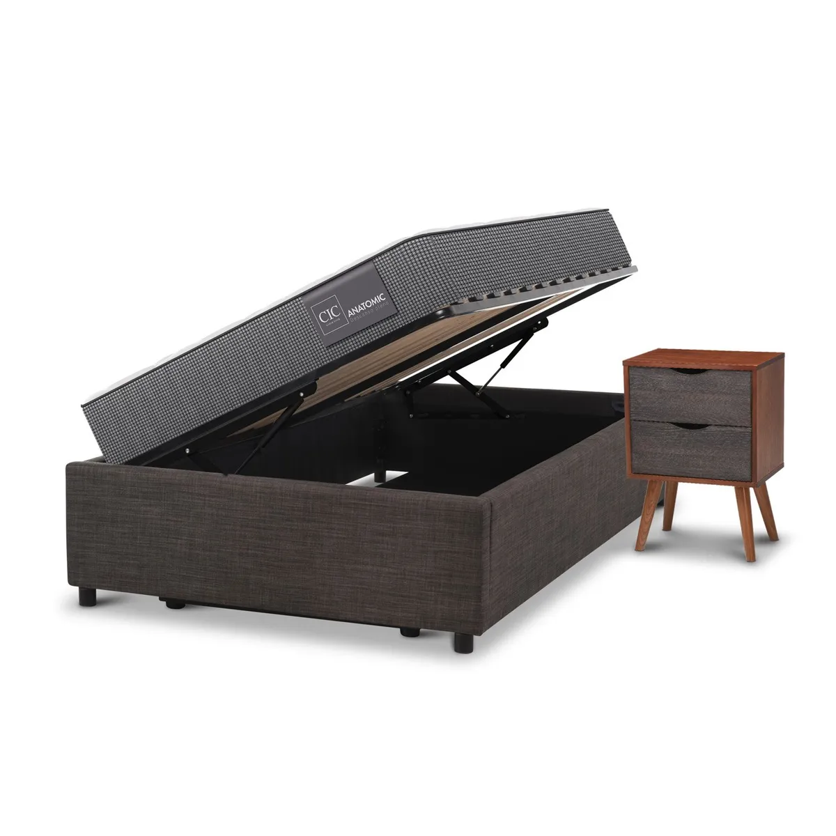 CIC - Cama Europea Box Anatomic 1.5 Plazas Niger Cic