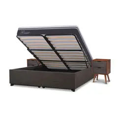 CIC - Cama Funcional Space Box Ortopedic Advance 2 Plazas Niger + 2 Veladores
