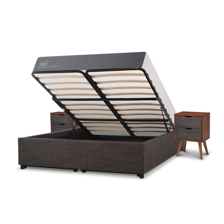 CIC Cama Spacama Europea Box Smart 2 Plazas Niger + 2 Veladores