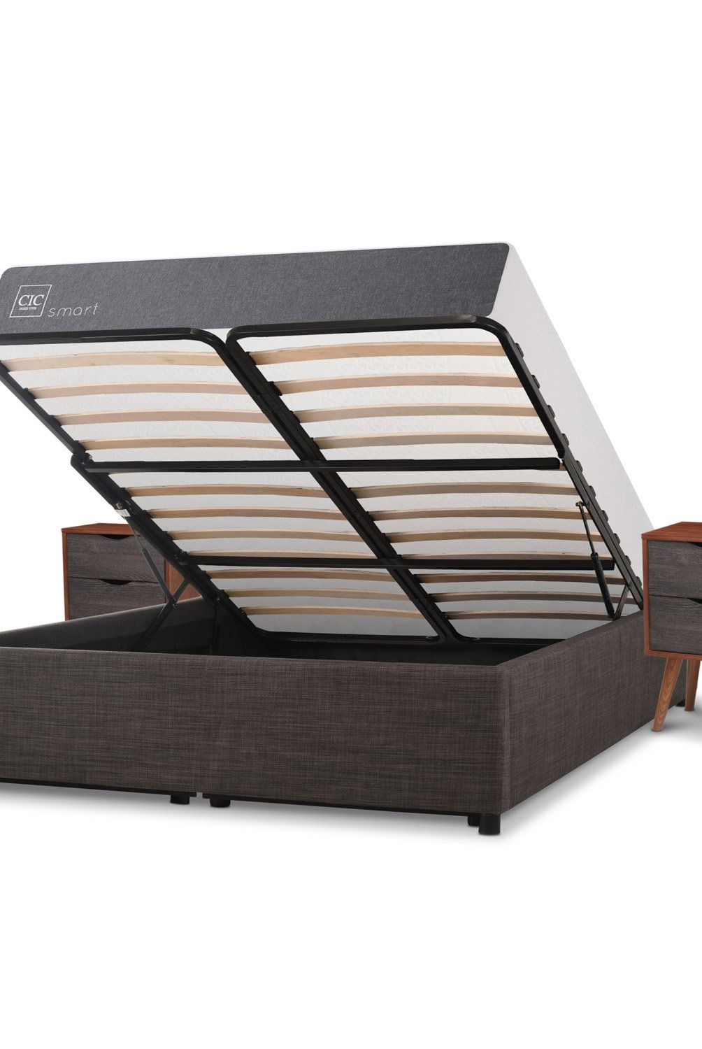 CIC - Cama Spacama Europea Box Smart 2 Plazas Niger + 2 Veladores Cic