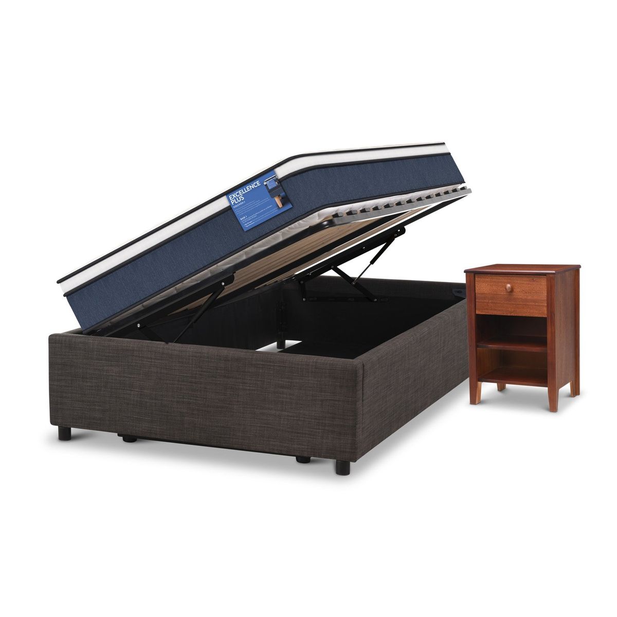 CIC - Cama Funcional SpaCama Europea Box ExCama Europeall Plus  1.5 Plazas Tor + Velador Cic