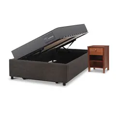 CIC - Cama Funcional Space Box Box Anatomic 1.5 Plazas + Velador