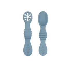 PUMUCKI - Set de Cucharas de Silicona para Bebés Celeste