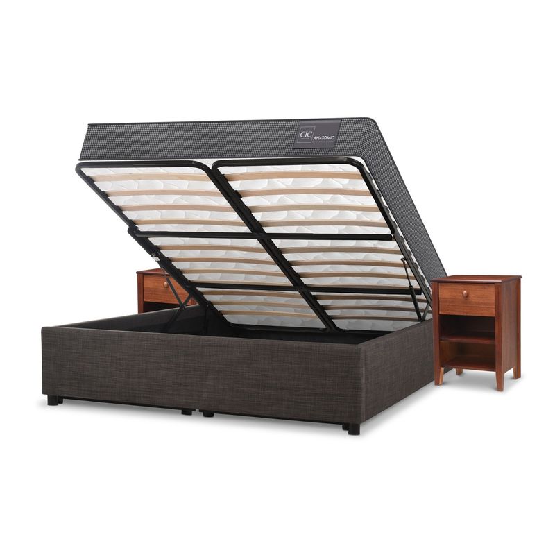 CIC - Cama Spacama Europea Box Anatomic 2 Plazas New Tor + 2 Veladores