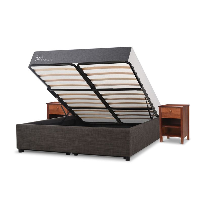 CIC - Cama Spacama Europea Box Smart 2 Plazas Tor + 2 Veladores Cic