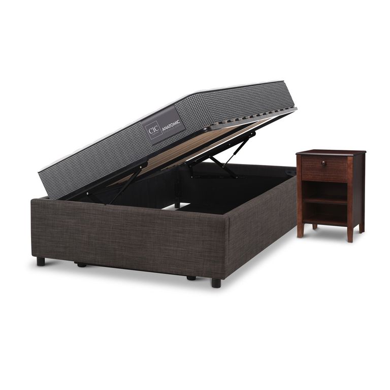 CIC Cama Baúl Anatomic 1.5 Plazas X 2.12 Mt + 1 Velador