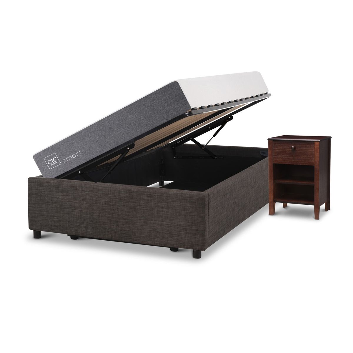 CIC - Cama Spacama Europea Box Smart 1.5 Plazas Tor + Velador Cic