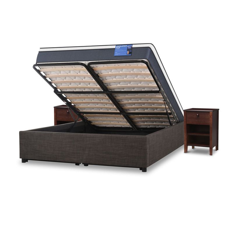 CIC - Cama Spacama Europea Box Excama Europeal Plus 2 Plazas Tor + 2 Veladores Cic