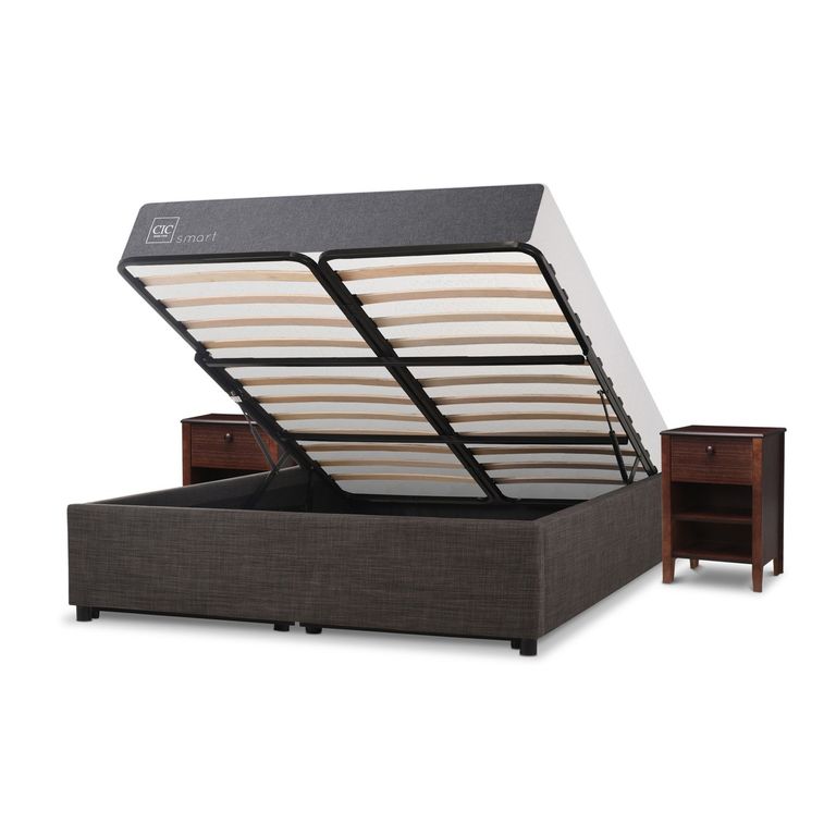 CIC Cama Funcional Space Box Smart 2 Plazas Tor + 2 Veladores