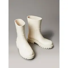 CALVIN KLEIN - Botas Medianas Impermeables de Caucho Crema