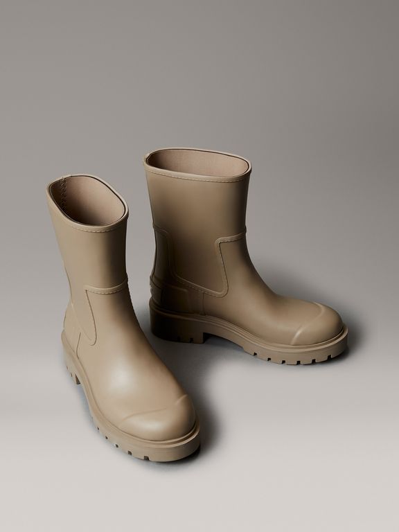Botas Medianas Impermeables de Caucho Beige
