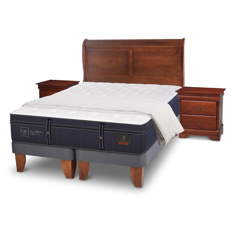 CIC - Cama Europea Grand Premium 2 Plazas + Set Miró Pluma 15% Ganso Cic