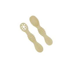PUMUCKI - Set de Cucharas de Silicona para Bebés Beige