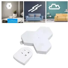 IRM - Lampara de Pared Led Hexagonales Inalámbricas Packx3 Con Control Remoto