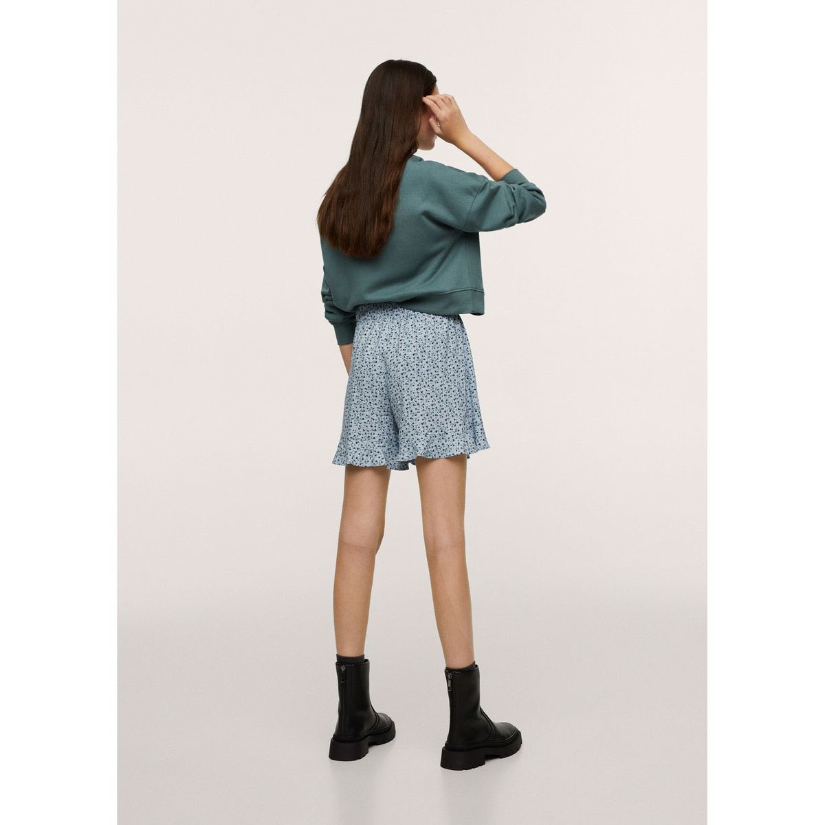 MANGO TEEN - Falda Pantalón Estampado Flores Niña