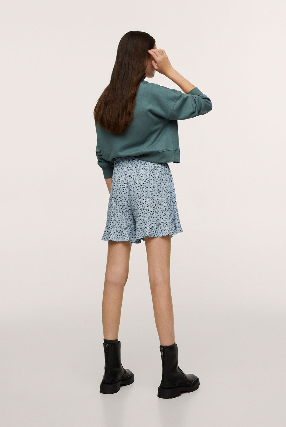 MANGO TEEN - Falda Pantalón Estampado Flores Niña