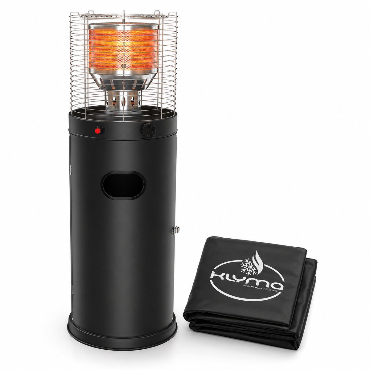 KLYMA - Estufa a Gas Exterior CILDRO ELW  Black  106  + Funda Para Patio Jardin Terraza