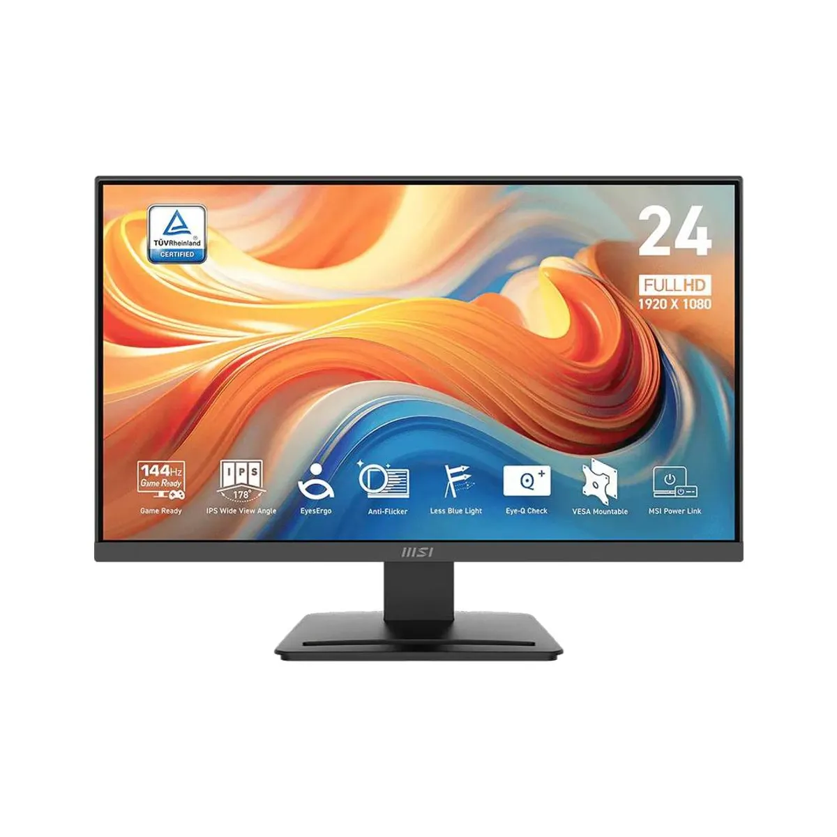 MSI - Monitor Gamer MSI PRO 24 Full HD 1920x1080, IPS, 144hz/1ms, HDMI+VGA, MP243L E14