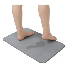 NORPLAT - Alfombra Piso Baño Diatomita Secado Ultra Rápido - Color Gris Oscuro Liso