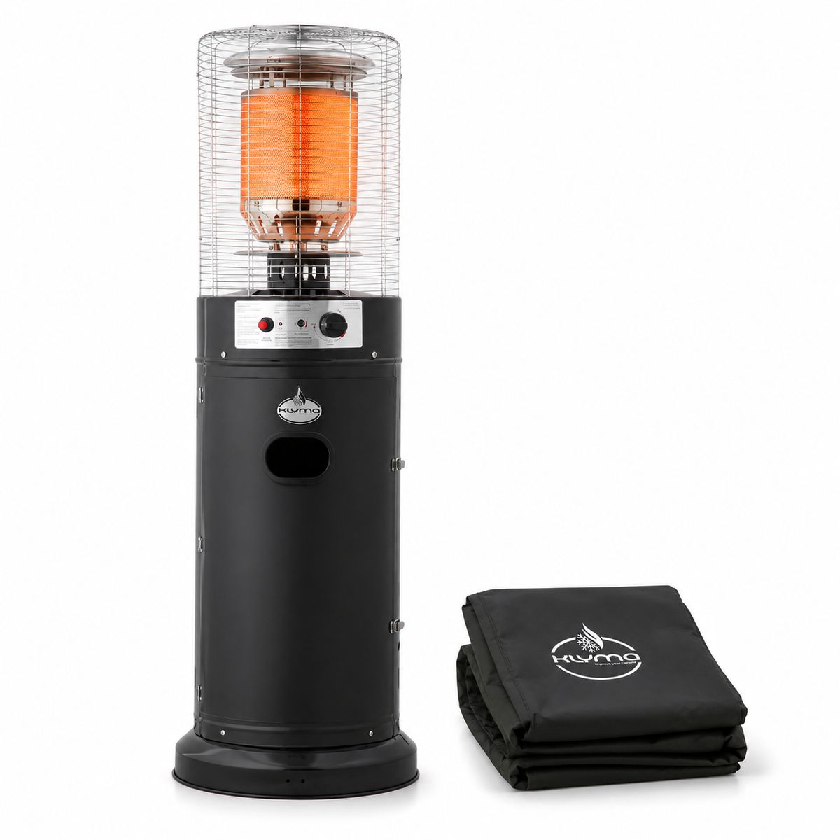 KLYMA - Estufa a Gas Exterior Terraza CILDRO LW Negra 1,35 metros + Funda Para Patio Jardin Terraza
