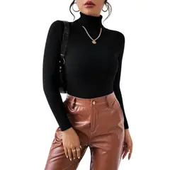 CHINA - Sweater Beatle Cuello Alto Doble Lanilla Otoñoinvierno