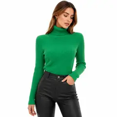 CHINA - Sweater Beatle Cuello Alto Doble Lanilla Otoñoinvierno