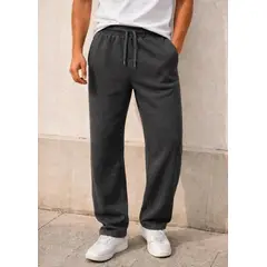 BLUE MOUNTAIN - Pantalón Buzo Hombre Casual Con Micropolar Recto Baggy Hr-290 Premium