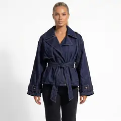 D'JOE - Chaqueta Blazer Denim Mujer Oversize Rashel