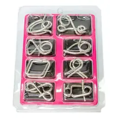 GENERICO - Rompecabezas Metálico 3D de Alambre para Adultos y Niños, Pack de 8
