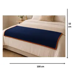 DCOBRE - MANTA POLAR PIE DE CAMA AZUL Y COBRE