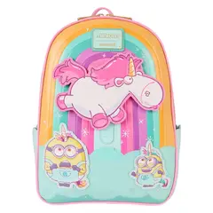 LOUNGEFLY - Mochila Mujer Minions Fluffy Unicorn Rainbow