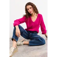 IO - Sweater Liso Mujer Fucsia