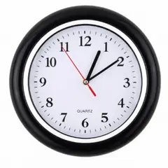 OEM - Reloj De Pared Analógico Quartz Marco Negro Diseño Clásico