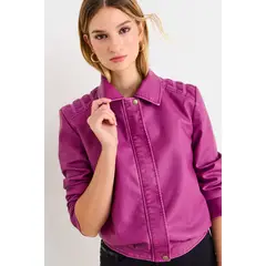 ASH - Chaqueta De Pu De Estilo Bomber Mujer Morado