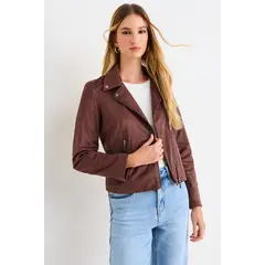 ASH - Chaqueta Biker De Suede Mujer Café