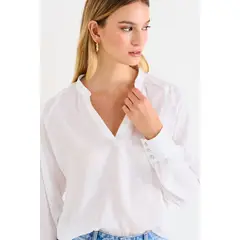 ASH - Blusa Lisa Con Textura Arrugada Mujer Crudo