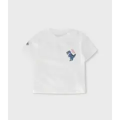 BLACK AND BLUE - Polera manga corta bebé con diseño crudo