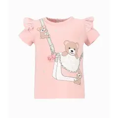 LIMONADA - Polera manga corta bebé con vuelos rosado