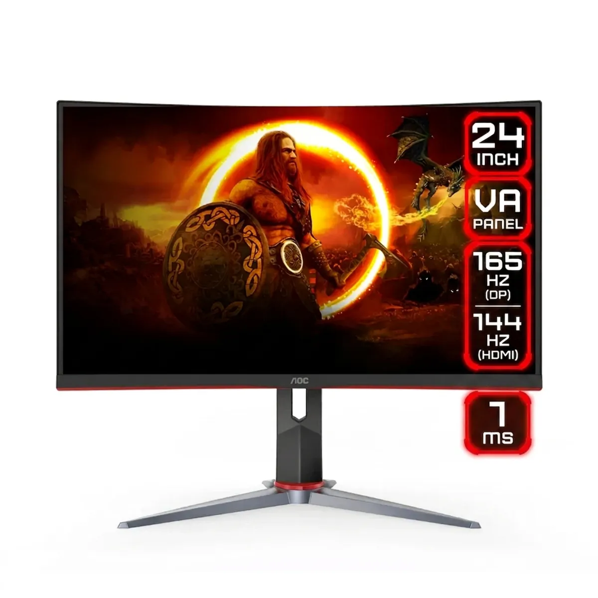 AOC - Monitor Gaming AOC C24G2 23.6" Full HD 165Hz Curvo FreeSync