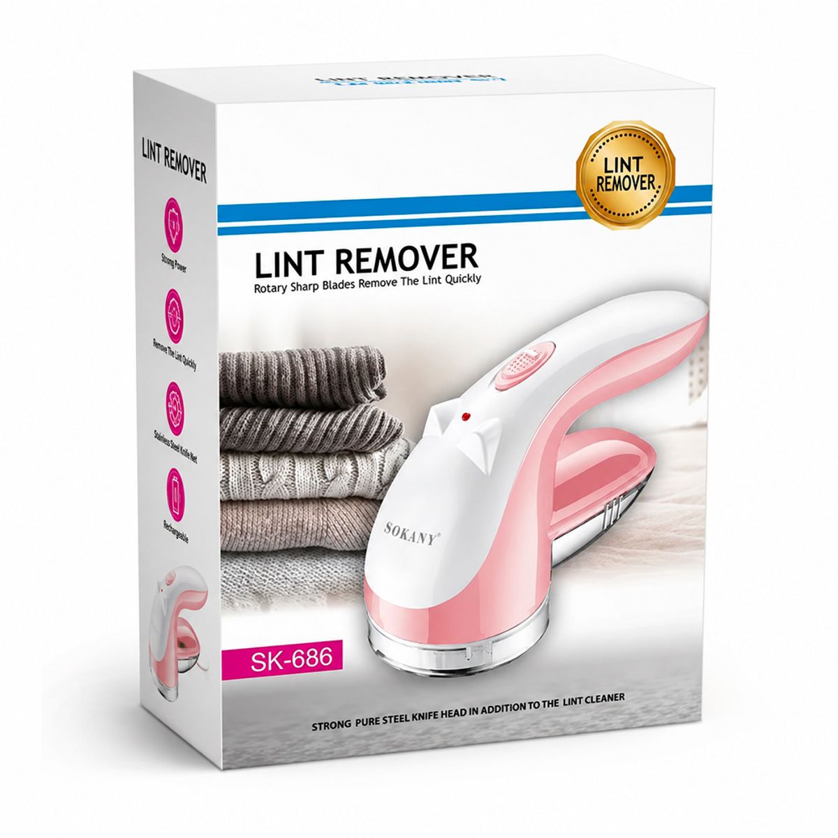 IRM - Aspirador Saca Pelusas Portátil Recargable Quita pelusas Con Cargador USB Color Rosa