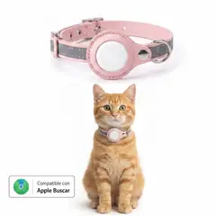 GENERICO - Collar para Gato con Localizador de Rastreo Global Compatible con Apple Rosado XS