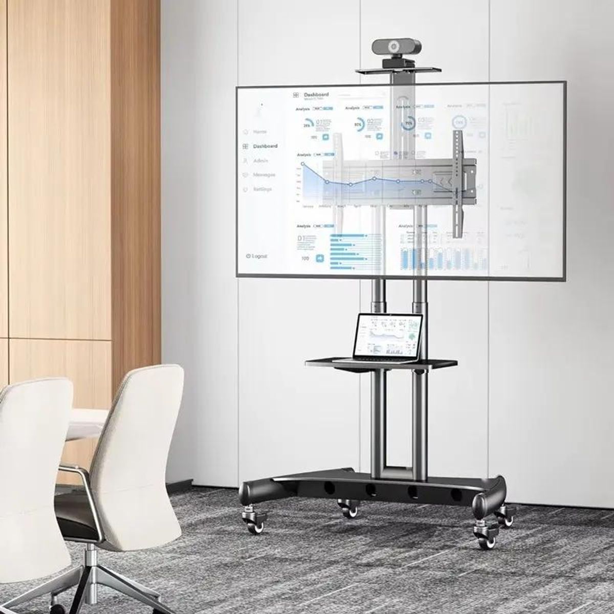 GENERICO - Soporte TV pedestal móvil para pantallas de 32 a 75"