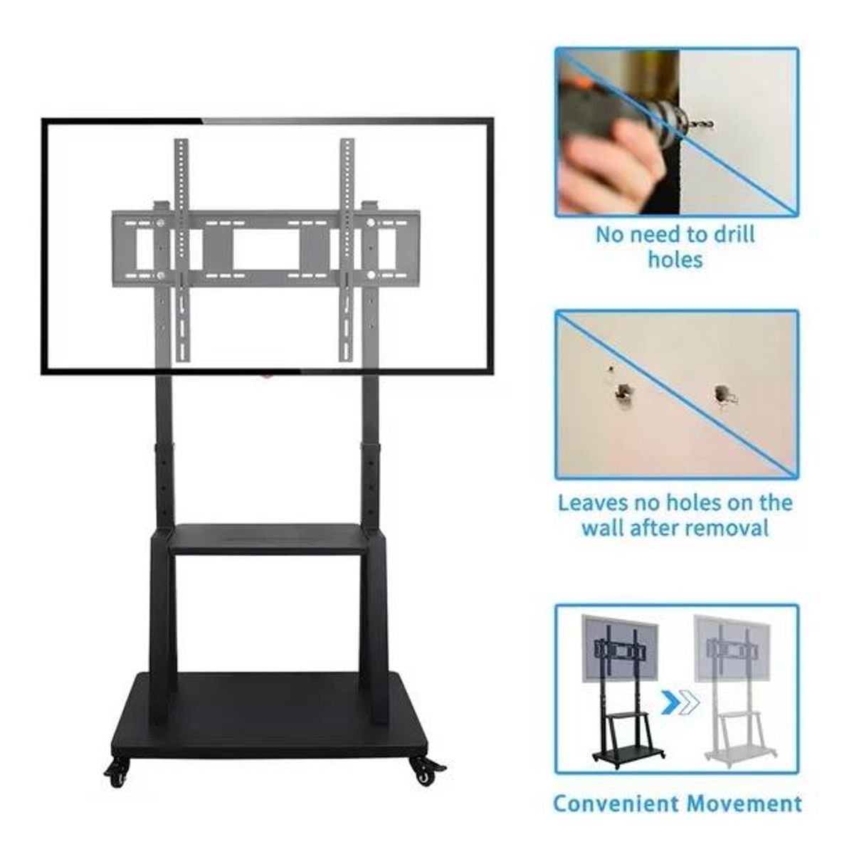 GENERICO - Soporte para TV de 32 a 70 pulgadas con ruedas