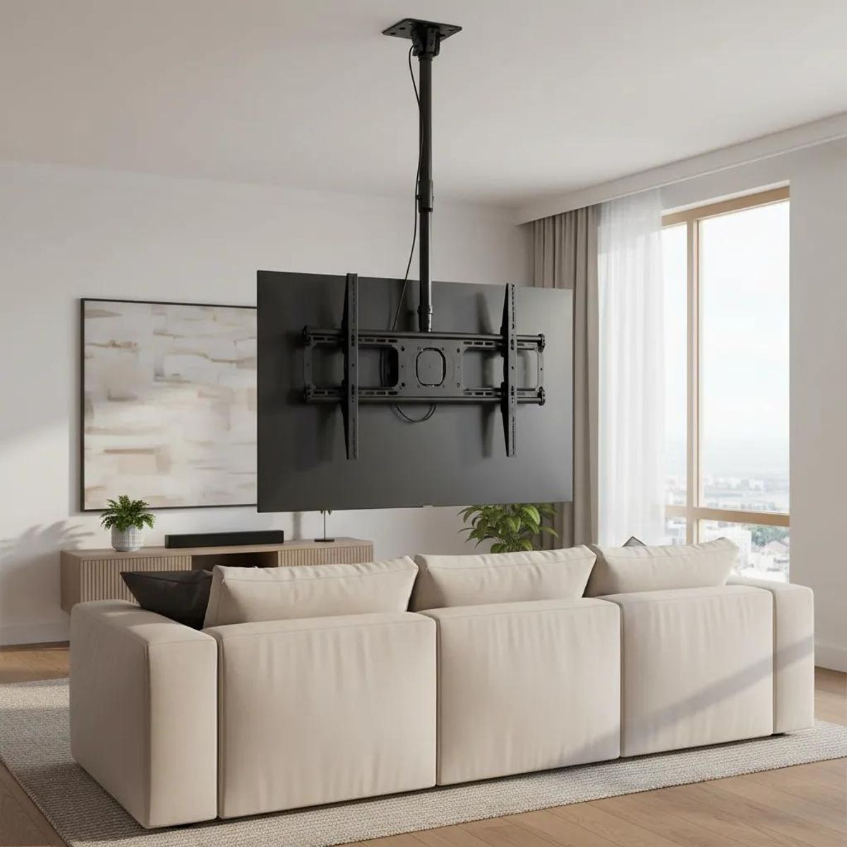 GENERICO - Soporte de techo ajustable para TV 34 a 75 pulgadas negro