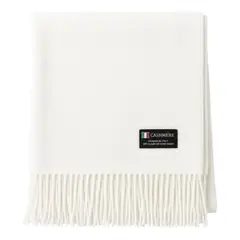 TOPBABY - Bufanda Elegante De Invierno Con Flecos Unisex Color Blanco