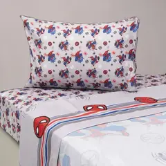 MASHINI - SABANA SPIDERMAN NEW YORK MICROFIBRA 1.5 PLAZAS SINGLE
