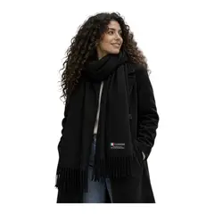 TOPBABY - Bufanda Elegante De Invierno Con Flecos Unisex Color Negro
