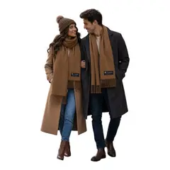 TOPBABY - Bufanda Elegante De Invierno Con Flecos Unisex Color Camel