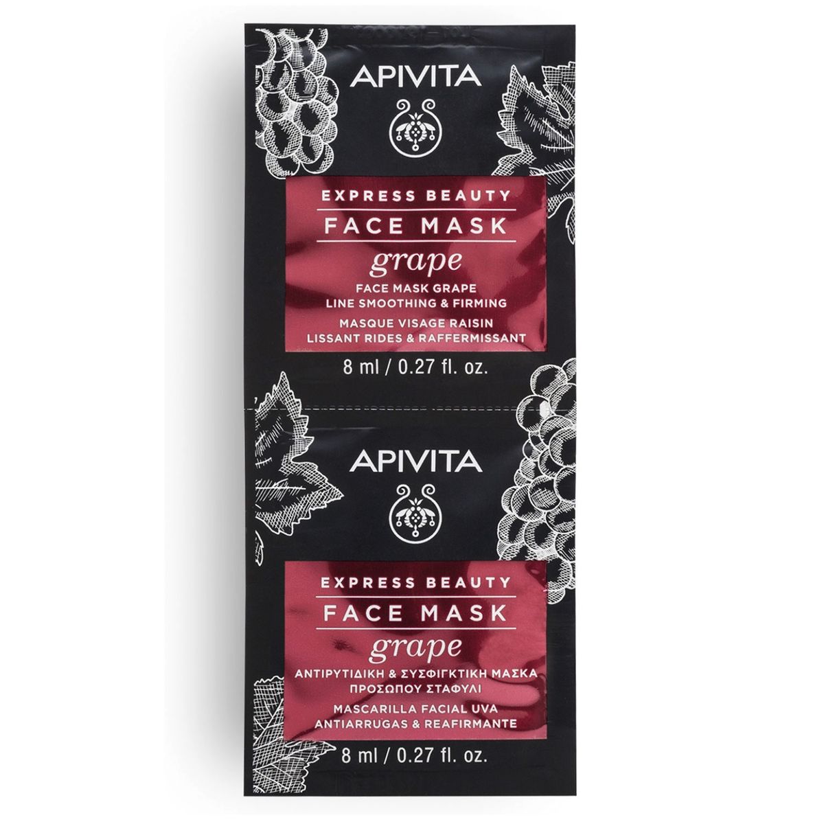 APIVITA - Mascarilla Facial Hidratante Antiedad Express Beauty 2x8 Ml Apivita